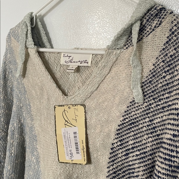 Vintage Havana Small NWT Birdcage Stone Harbor Tricolor Knit Hoodie 100% Cotton - Picture 5 of 5